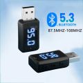 Car Bluetooth 5.3 Mini USB Transmitter Receiver with LED Display Handsfree Call Car Kit Auto Wireless Audio For Fm Radio.
