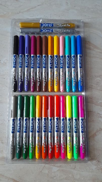 DOMS%20Brush%20Pens%2026%20Shades%20(including%20golden+%20silver)%20BRUSH%20Like%20Nib%20Sketch%20Pen%20(Multicolor)%20-%20Image%203