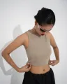 Beige Color Tank Tops. 