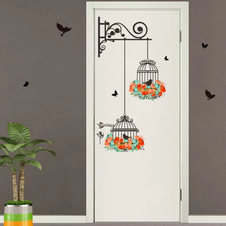 Colorful%20Flower%20Birdcage%20Wall%20Stickers%20for%20Living%20Room%20Bedroom%20Home%20Decoration%20Wall%20Decals%20Large%20Murals%20Art%20Poster%20PVC%20-%20Image%204