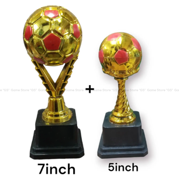 Football Gold Trophy for football tournaments, 7inch and 5inch - 2 pieces