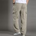 Summer Cotton Men Cargo Pants Mens Joggers Baggy Tactical Pants Lightweight Army Green Work Pant Loose Casual Trousers Plus size.