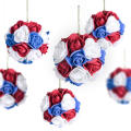 Flower Hanging Ball Red White Blue Decor Balls Flower Balls American Flag Day American Independence Day Decorative Flower Ball Foam. 