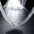 Hot fine Width 6MM chain 925 Sterling Silver Necklaces for Women Men Charm fashion Jewelry wedding Party Holiday gift 50-60cm.
