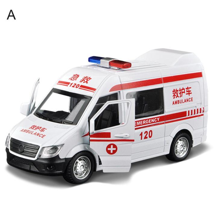 【GlobalGlamour】Children Ambulance imulation Car Model Educational Toy Gift