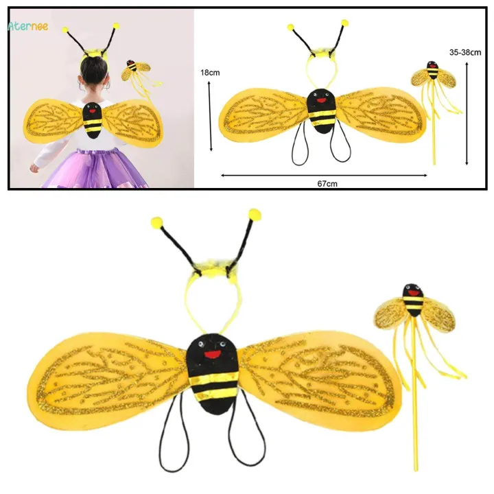 Child%20Honey%20Bee%20Costume%20Kids%20Girls%20Bee%20Dress%20Up%20Headband%20Party%20-%20Image%202