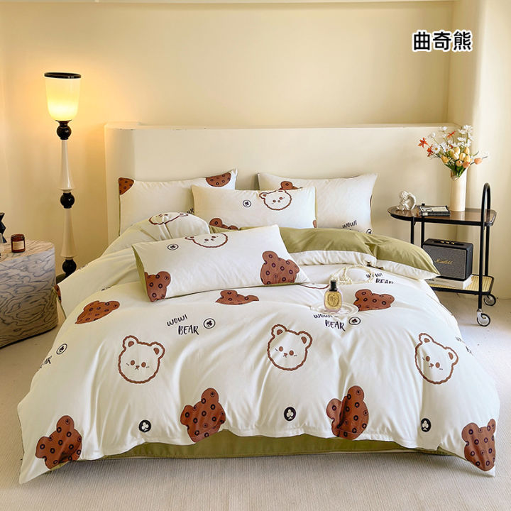 AMaternal%20and%20Child%20Cotton%20Four-Piece%20Bedding%20Bed%20Sheet%20Quilt%20Cover%20Washed%20Cotton%20Student%20Dormitory%20Three-Piece%20Set%20Wholesale%20-%20Image%202