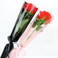 50pcs Single Rose Sleeves Flower Wrapping Bag Bouquet Packaging Bags Clear Cellophane Floral Wrappers For Valentine's Day Demoo.