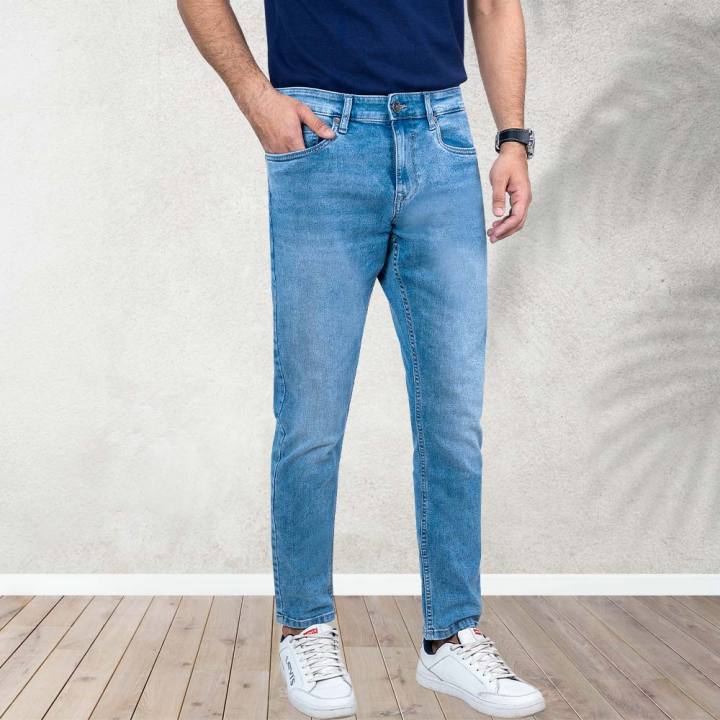 Richman Mens Blue Denim Slim Fit Spandex Jeans Pant