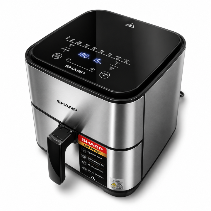 SHARP%20KF-AF70RT-S2%20Air%20Fryer%20XL%207L,%201650W%20Family%20Size%20Air%20Fryer%20with%208%20One-Touch%20Auto%20Menus%20&%20Rapid%20Air%20Circulation%20-%20Image%203