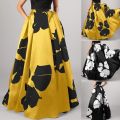 Celmia Stylish Big Flower Printed Women Skirts Elegant High Waist A-line Long Maxi Skirt 2021 Casual Loose Party Holiday Skirt. 