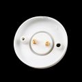 Round Lamp Holder E27 Screw Mouth Flat 80mm LED Bulb Base Plastic Light Fixing Converter White Socket Adapter.