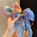 Kids Sweet Bowknot Hair Clips / Baby Girls Ponytail Hair Headdress / Children Princess Hair Accessories. 
