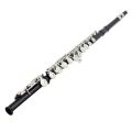 Western Concert Flute Cupronickel Plated Silver 16 Holes C Key Woodwind Instrument - silver. 