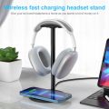 NEWLink Dream Fast Wireless Charging with Headphone Stand 2-in-1 10W Wireless Charger Pad Headset Holder for PC Accessories Desk. 