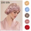 Large 100 Silk Sleeping Cap For Women Hair Bonnets Head Cover Hair Loss Hats Luxury Silk Bonnets Night Hair Wrap Mulberry Silk. 