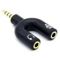 3.5mm Jack Mic Audio Y Splitter Cable 1 Male to 2 Female with Separate Headset/MicrophoNE Adapter. 