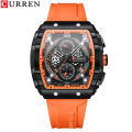CURREN 8442 Men's Business Watch Waterproof Calendar Tape Six Pin Timing Quartz Watch Men's Watch. 