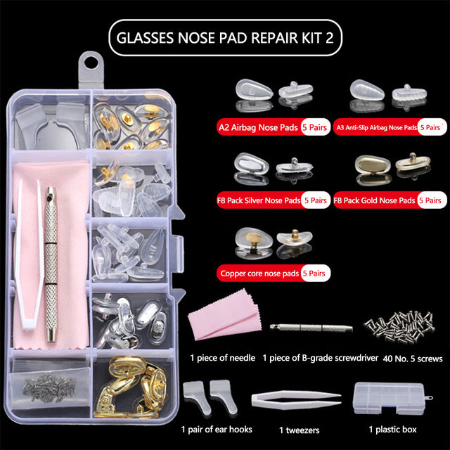 Glasses%20Repair%20Kit%20Silicone%20Nose%20Pads%20Replacement%20Optical%20Glasses%20Repair%20Tool%20Parts%20Assorted%20Kit%20Screwdriver%20Tweezers%20Ear%20Hooks%20-%20Image%202