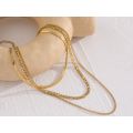 Yhpup Stainless Steel Chain Layered Necklace Separated Set for Women Statement Golden Metalic Waterproof Collar Necklace Jewelry.