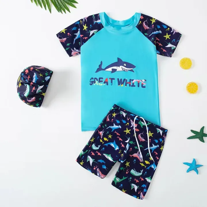Children's%20swimsuit%20new%20boys,%20girls,%20big%20children,%20students,%20baby,%20quick-drying,%20cartoon%20swimpants,%20hot%20spring%20sunscreen%20swimsuit%20set%20-%20Image%203