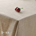 Japanese-style plain striped tablecloth, simple literary linen tablecloth, solid color cotton and linen cover cloth, factory direct sales cross-border. 