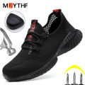 Breathable Men Work Shoes Summer Safety Shoes Lightweight Protective Sneakers Safety Steel Toe Shoes Men Puncture-Proof boots BunnyGarden. 