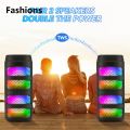 Fashions Affordable 3000W Bluetooth Speaker Dual 4 inch Speaker Stereo Outdoor Portable Subwoofer 5.0 Wireless Speaker Led light Rechargeable.