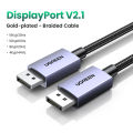UGREEN 16K Displayport 2.1 Cable Nylon Braided Ultra High Speed 80Gbps Gaming Monitor Cable DP to DP Support 3D HDR HDCP FreeSync G-Sync Laptop PC TV. 