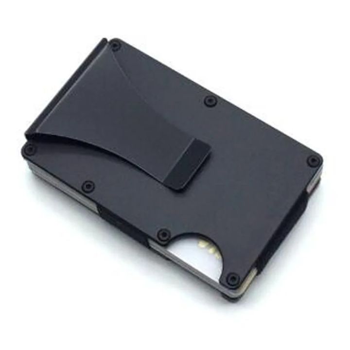 【Best value for money】 Minimalist Wallet Metal Anti Business Card Holder For Men Black