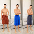 Soft Mens towel wrap Comfortable Absorbent Lightweight Wearable towel Quick-drying Snap closure Bath and shower wrap for Gym Beach Travel Spa resorts Post-shower comfort. 