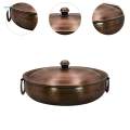 Copper Chafing Dish Pot Thick Elegant Ramen Pot with Lid Cooking Pot for Picnic Household.
