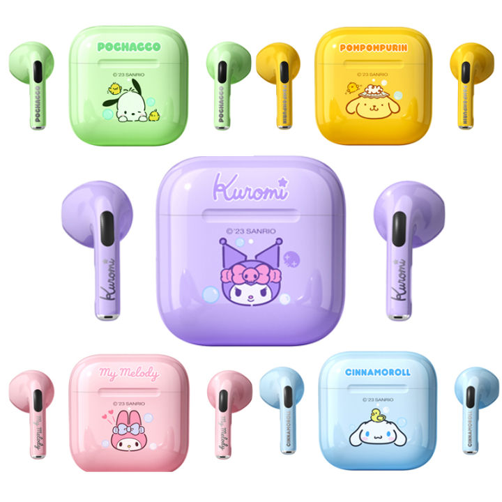 Sanrio Cinnamoroll Bluetooth Earphones My Melody Wireless Headset Pochacco Music Game Noise Reduction Headphones Kuromi Gifts