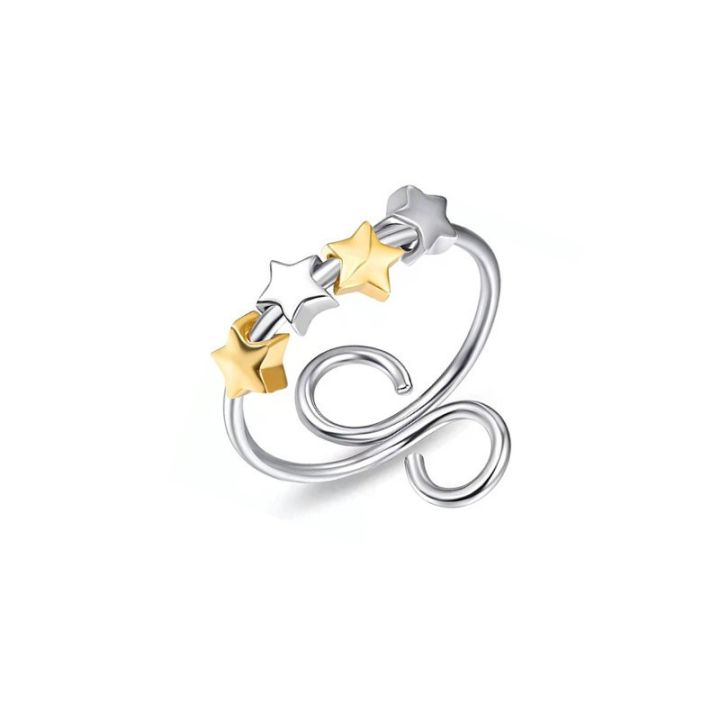 Personality Star Index Finger Rings Meaningful Fidget Spinner Rings Creative Pentagram Rotating Ring for Women Men
