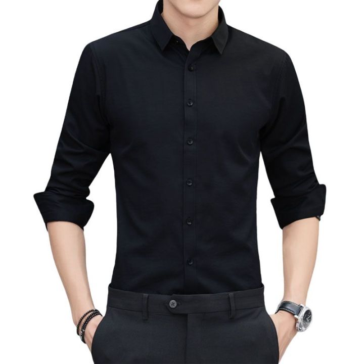 Men's%20full%20sleeve%20Cotton%20Formal%20Black%20Shirt%20-%20Image%202