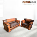 Upscaled Quality - Furnicom Sofa Set Leather Rolled Arm Fluffy Arm Sofa/ one & Two Seater Living Room or Office Sofa - Innovative Design.