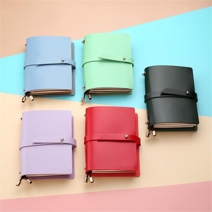 PU Soft Leather Notebook Style Solid Color Creative Fresh Loose-Leaf Notepad Student Stationery Diary Book