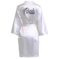 Wedding Party Team Bride Robe With Black Letters Kimono Satin Pajamas Bridesmaid Bathrobe NLJY002.