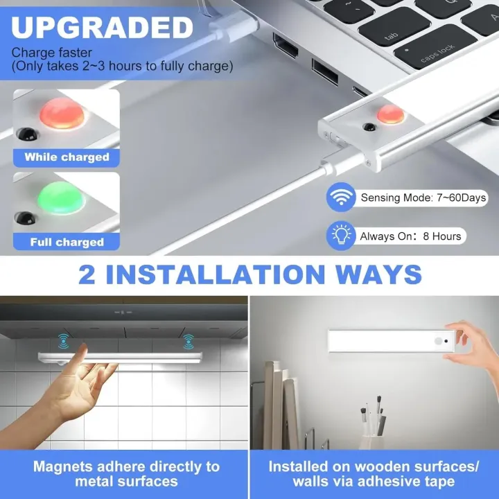 60cm%20Xiaomi%20Wireless%20LED%20Night%20Light%20Motion%20Sensor%20USB%20Rechargeable%20For%20Bedroom%20Kitchen%20Cabinet%20Lamp%20Remote%20Control%20Lighting%20-%20Image%204