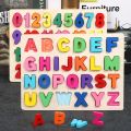 Montessori Wooden Puzzle 3D Alphabet Letters Number Matching Game Baby Kids Toys Education Learning Toy for Children 2 to 4 Year. 