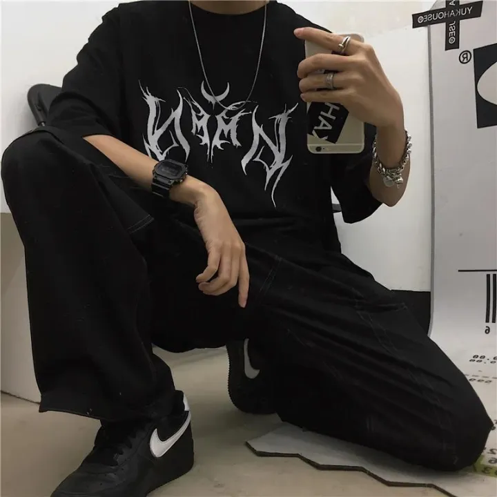 Women%20T%20Shirt%20Hip-Hop%20Loose%20Punk%20Letter%20Print%20Tops%20Tee%20Black%20T-shirt%20Female%20Summer%20T-shirt%2090s%20Graphic%20Tee%20Female%20Cute%20Tops%20Tee%20-%20Image%202