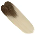 Ugeat Hair Topper Natural Human Hair Blonde Mono Base 3*5inch Women Toupee Invisible Free Part Hair Toppers Hair Extension. 