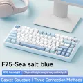 AULA F75 2.4G bezprzewodowa mechaniczna klawiatura do gier Bluetooth RGB dostosowana 75% profil OEM struktura uszczelki klawiatura do gier komputerowych. 