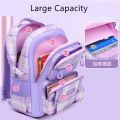 purple school bags for kids plaid book bag pink waterproof School backpacks for girls large capacity backpack with many pockets. 