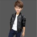 2023 New Boys Fashion Leather Jackets Spring Autumn Teens Long Sleeve Pu Coats Kids Clothes For 2-14 Years Boy Leather Outerwear.