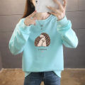 Cross-border wholesale 2024 Korean version of the Spring and Autumn thin sweatshirt women's new cartoon round neck top trendy fashion plus size women's clothing. 