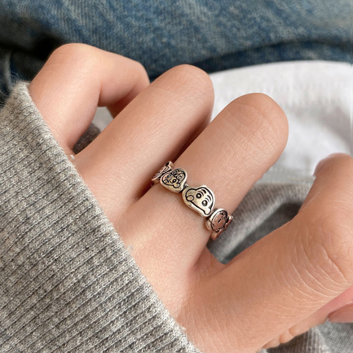 Retro%20Doraemon%20Xiaoxin%20Family%20Cute%20Cartoon%20Man%20Open%20Ring%20Women's%20Ins%20Niche%20Design%20Index%20Finger%20Ring%20-%20Image%204