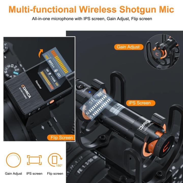 COMICA%20VM30%202.4G%20Super%20Cardioid%20Condenser%20Wireless%20Shotgun%20Microphone%20for%20Smartphone,Camera,%20Computer%20-%20Image%204