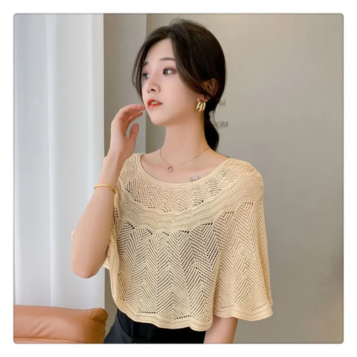Fashion%20New%20Short%20Summer%20Ice%20Silk%20Knitted%20Hollow%20Shawl%20Sun%20Protection%20Elegant%20Air%20Conditioning%20Neck%20Shoulder%20Protection%20Outdoor%20Fashion%20-%20Image%204