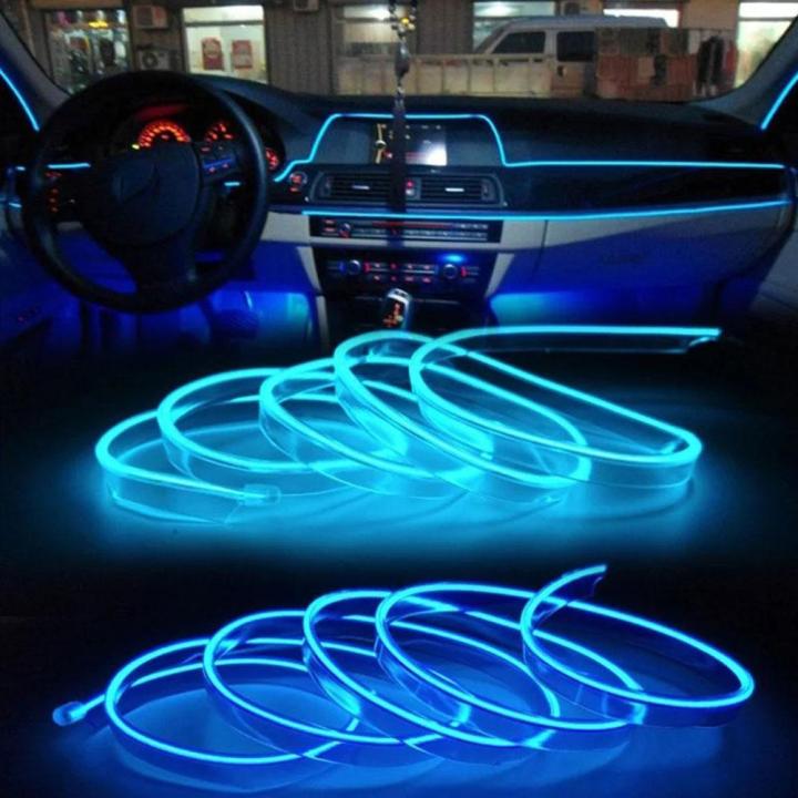 Neon Lamp Rope Tube Decorative With USB Drive Wire Strip Light LED Strip EL Neon Car Atmosphere Lights 2M Mood Lighting For Car